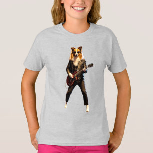 Funny Collie Rock Star Kids' T-Shirt