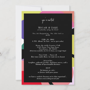 Funny Coloful Unusual Wedding Invitation