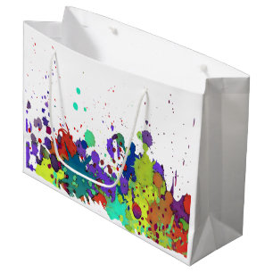FUNNY COLOR SPLASH I + your backgr. & ideas Large Gift Bag