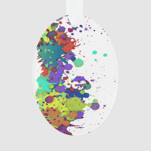 FUNNY COLOR SPLASH I + your backgr. & ideas Ornament
