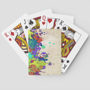 FUNNY COLOR SPLASH I + your backgr. & ideas Playing Cards
