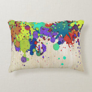 FUNNY COLOR SPLASH I + your ideas Decorative Cushion