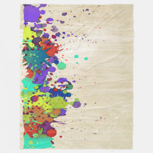 FUNNY COLOR SPLASH I + your ideas Fleece Blanket