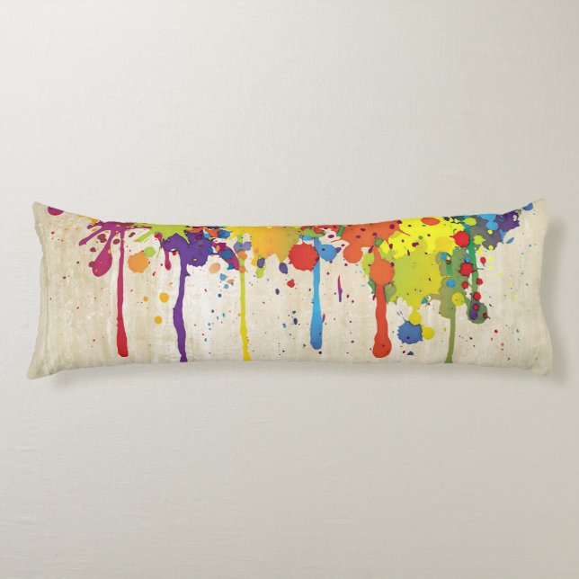FUNNY COLOR SPLASH II + your backgr. & ideas Body Cushion (Front)