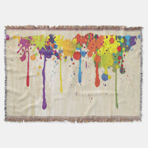 FUNNY COLOR SPLASH II + your backgr. & ideas Throw Blanket