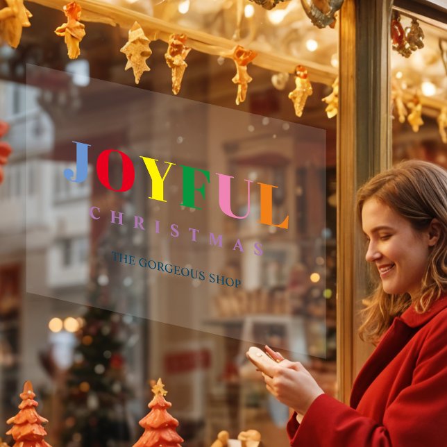 Funny Colorful Brightest Joyful Christmas Quote (Funny Colorful Brightest Joyful Christmas Quote Window Cling.)