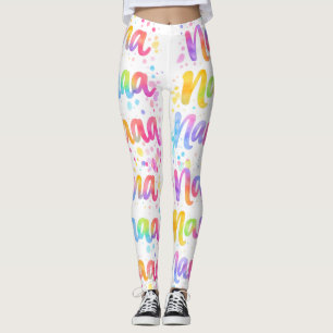 Funny Colorful Dreamy Quote Paint Splashes Rainbow Leggings