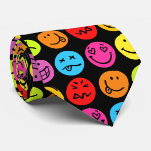 Funny Colorful Faces Tie