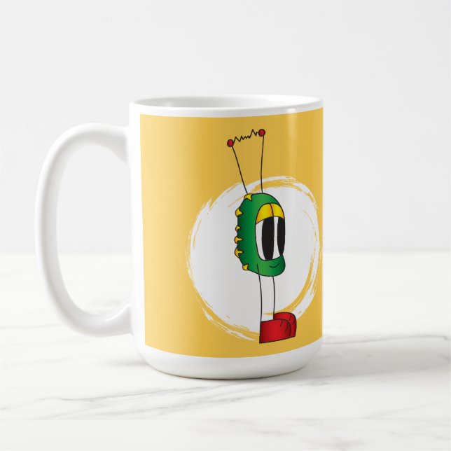 Funny, Colorful, Quirky, Cartoon Character Coffee Coffee Mug (Left)