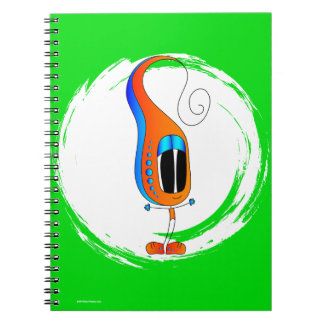 Funny, Colorful, Quirky, Cartoon Character Notebook