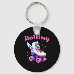 Funny Colorful Roller Skate Skills Street Party Bi Key Ring