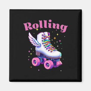 Funny Colorful Roller Skate Skills Street Party Bi Magnet