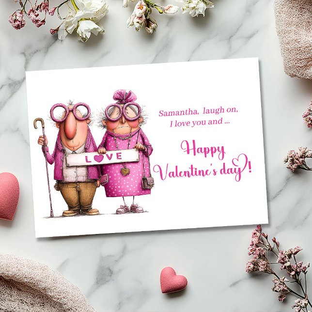 Funny Colorful Valentine Sarcastic Love Couple Holiday Card (Funny Colorful Valentine Card Sarcastic Love Couple)