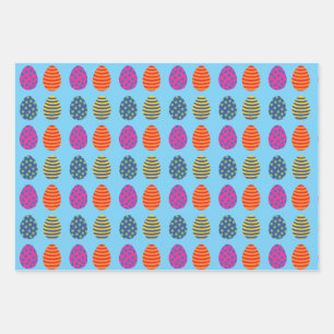 Funny, Coloured Easter Eggs Wrapping Paper