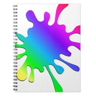 Funny Colourful Art Rainbow Paint Splatter Spiral Notebook