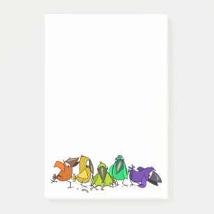 Funny Colourful Birds Post-it Notes