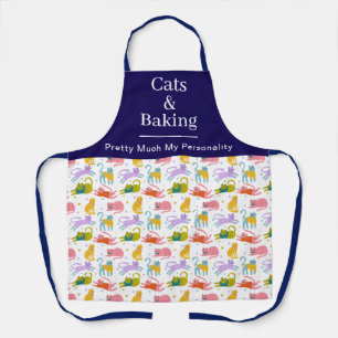 Funny Colourful Boho Desert Cats Pattern Apron
