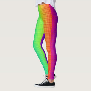 Funny Colourful Bright Rainbow Stripes Pattern Leggings
