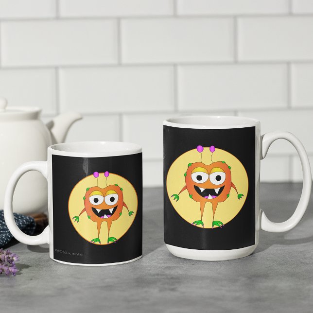 Funny, Colourful, Cartoon Monster, Halloween Coffee Mug (Check out these cool cartoon monster mugs!)