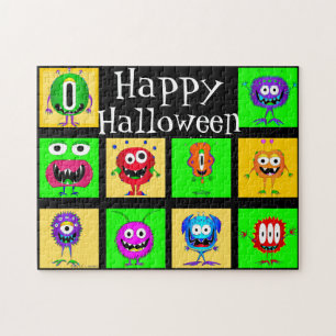 Funny, Colourful, Cartoon Monsters Jigsaw Puzzle
