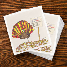 Funny, Colourful Cartoon Thanksgiving Turkey