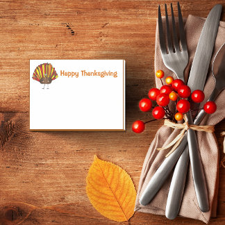 Funny, Colourful Cartoon Thanksgiving Turkey Post-it Notes