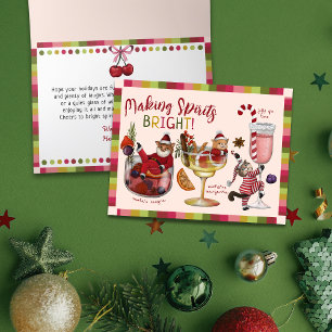 Funny Colourful Cat Cocktail Christmas Holiday Car Card