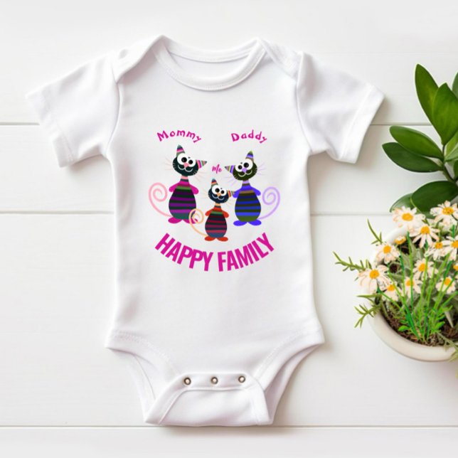 Funny colourful cats baby bodysuit (Creator Uploaded)