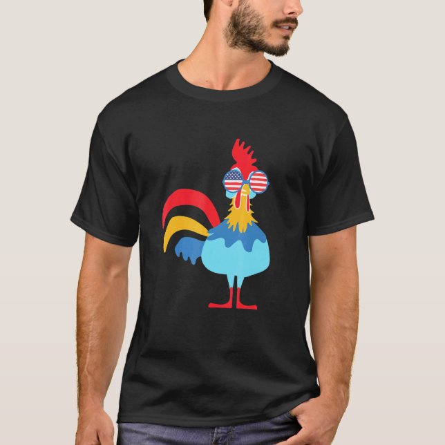 Funny Colourful Chicken T-Shirt (Front)