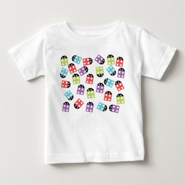 Funny colourful cute bricks  baby T-Shirt (Front)