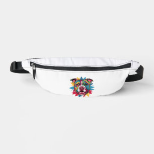 funny colourful dog pitbull bum bags