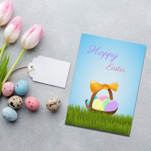 Funny colourful Easter eggs Holidays Card