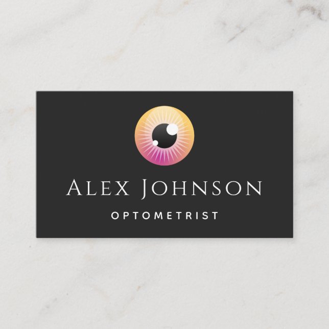 Funny Colourful Eyeball Optometrist Eye Doctor Coo Business Card (Front)