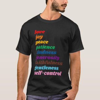 Funny Colourful Fruit of The Spirit Love Joy Peace T-Shirt