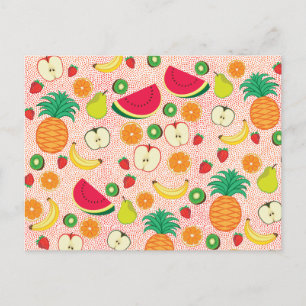    Funny Colourful Fruits Summer Healthy Vegetaria Postcard