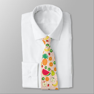 Funny Colourful Fruits Summer Healthy Vegetaria Tie