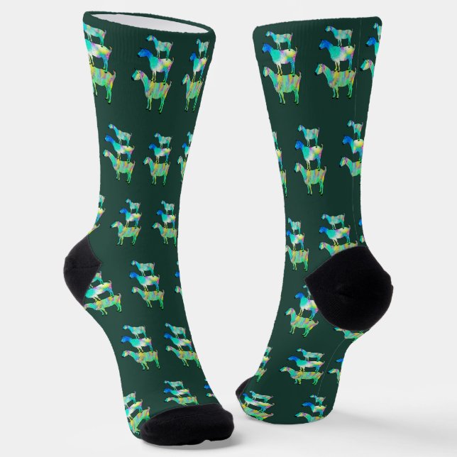 Funny Colourful Goat Pattern Socks (Angled)