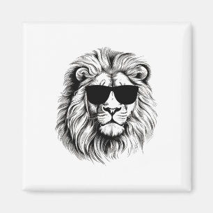 Funny Colourful Lion In Sungles For Lover Lions &a Magnet