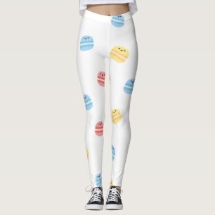 Funny Colourful Macaroons French Pastry Leggings