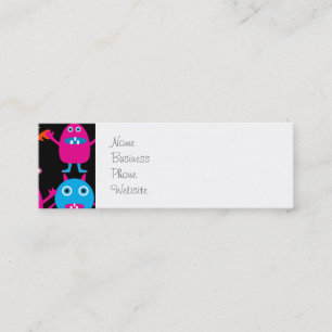 Funny Colourful Monster Party Creatures Characters Mini Business Card