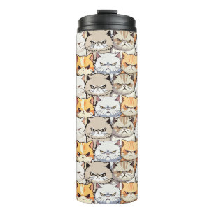 Funny Colourful Moody Cats Kitten pet Pattern Thermal Tumbler
