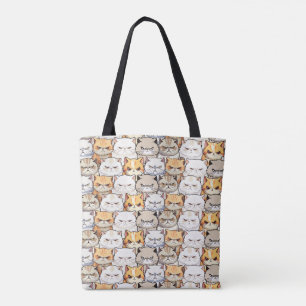 Funny Colourful Moody Cats Kitten pet Pattern Tote Bag