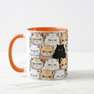 Funny Colourful Moody Meow Cats Kitten pet Pattern Mug