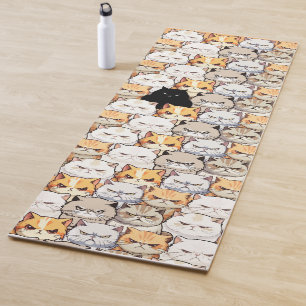 Funny Colourful Moody Meow Cats Kitten pet Pattern Yoga Mat