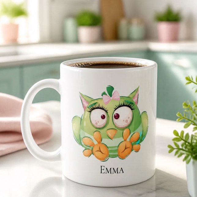 Funny Colourful Owl Personalised Mug (Creator Uploaded)