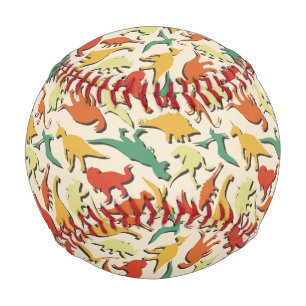 Funny colourful pattern dino comic dinosaur baseball