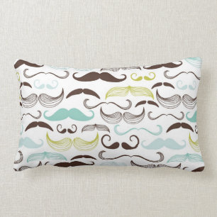 Funny Colourful Pattern for Moustache Lovers Lumbar Cushion