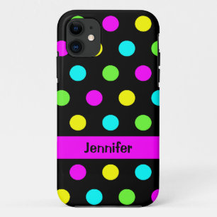 Funny Colourful Polka Dots Name Case-Mate iPhone Case