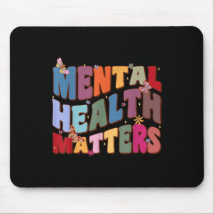 Funny Colourful Retro Groovy Mental Health S Aware Mouse Pad
