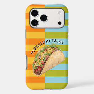 Funny Colourful Retro Stripes and Taco